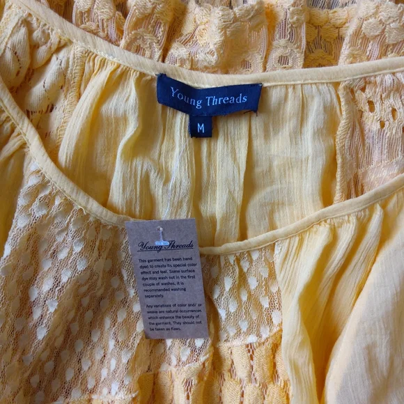 Young Threads Sunny Yellow Lace Blouse - Picture 9 of 9